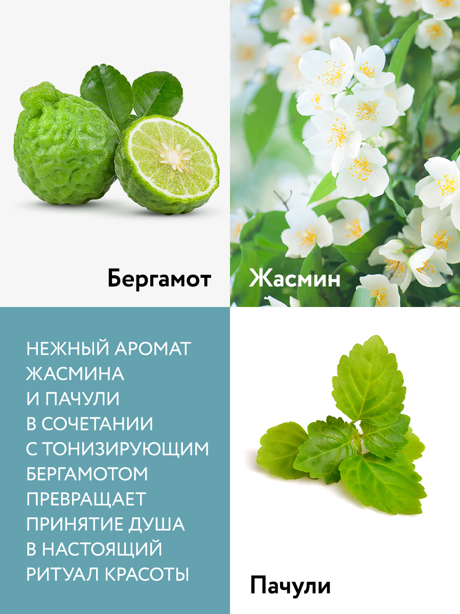 Увлажняющий гель для душа Бергамот - Пачули - Жасмин